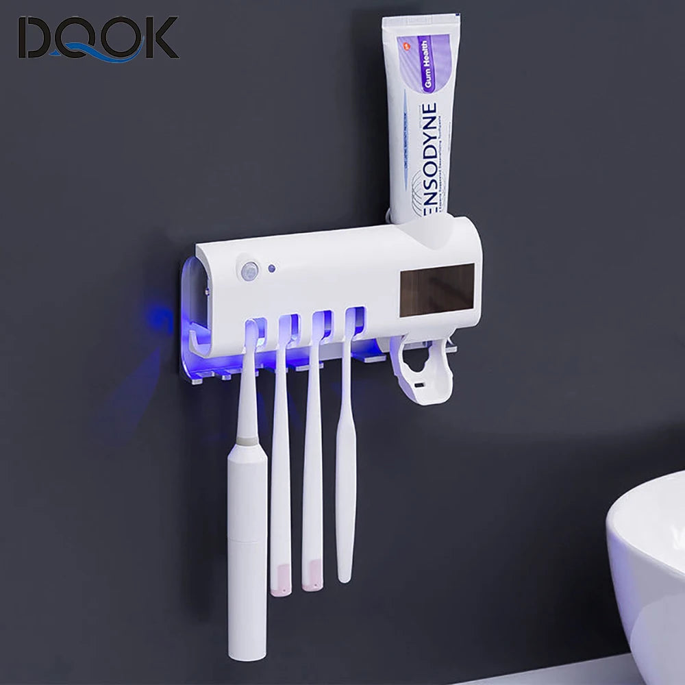 Solar Powered Toothbrush Holder/Toothpaste Dispenser