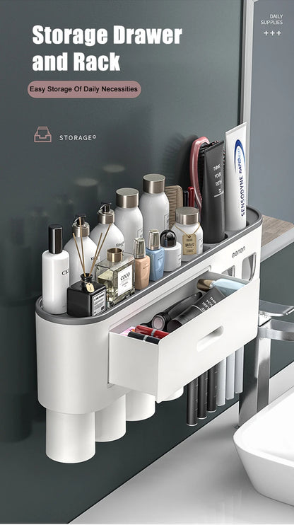 Toothbrush Holder and Automatic Toothpaste Dispenser