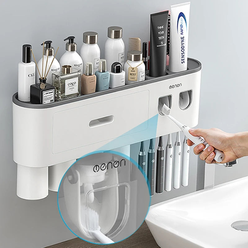 Toothbrush Holder and Automatic Toothpaste Dispenser